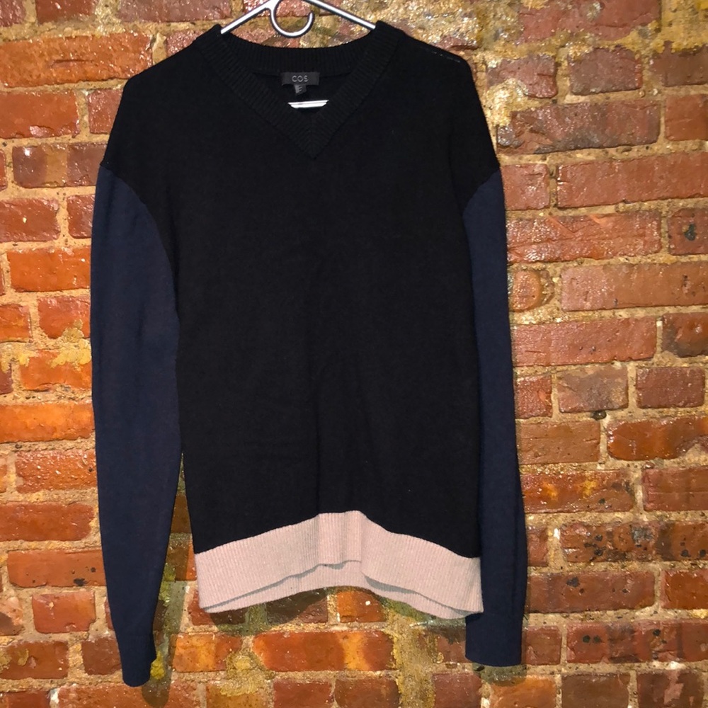 COS Tri-Color Wool & Cotton Sweater